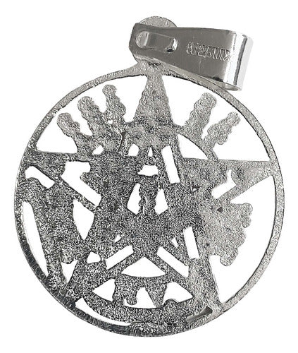 Dije Tetragramaton Medalla Pentagrama Grande En Plata 925