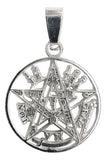 Dije Tetragramaton Medalla Pentagrama Grande En Plata 925