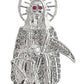 Medalla De La Santa Muerte Con Zirconias En Plata 925