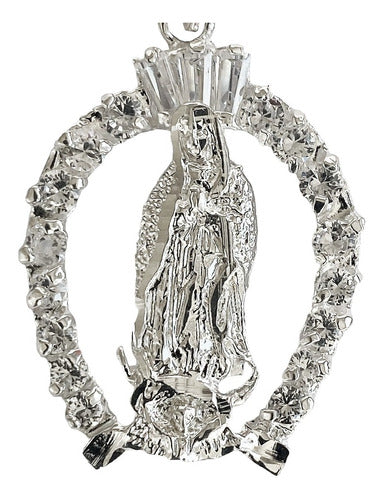 Medalla Virgen De Guadalupe Con Zirconias En Plata 925