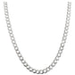 Cadena Cubana Gruesa Plata 925 Hombre Barbado 60cm X 4mm
