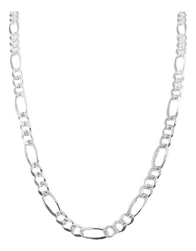 Collar Cadena 3x1 Cartier Diamantada Plata 925 60 Cm X 4 Mm