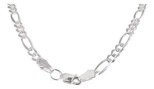 Collar Cadena 3x1 Cartier Diamantada Plata 925 60 Cm X 4 Mm