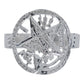 Anillo Tetragramaton Diamantado Hombre Mujer Plata 925