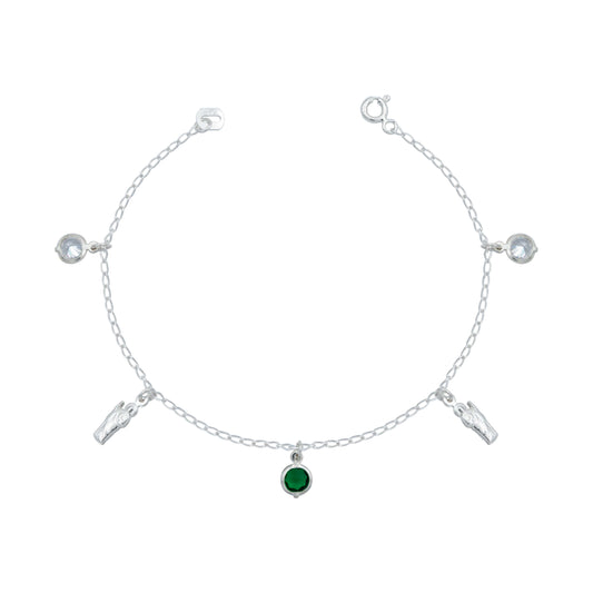 Pulsera San Judas Tadeo Colgante Zirconias Plata 925