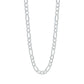 Cadena De Plata 925 Diamantada Hombre Fígaro 60 Cm X 6 Mm