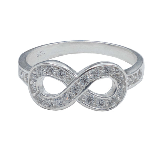 Anillo Infinito Zirconias Amor Regalo Mujer Plata 925