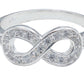 Anillo Infinito Zirconias Amor Regalo Mujer Plata 925