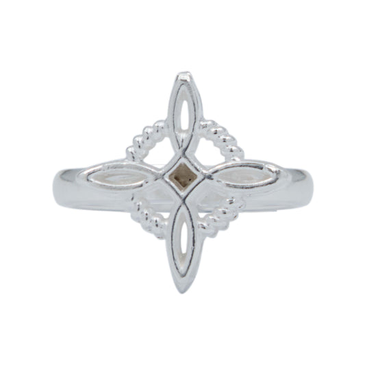 Anillo Nudo De Bruja Celta Liso Clásico Amuleto Plata 925