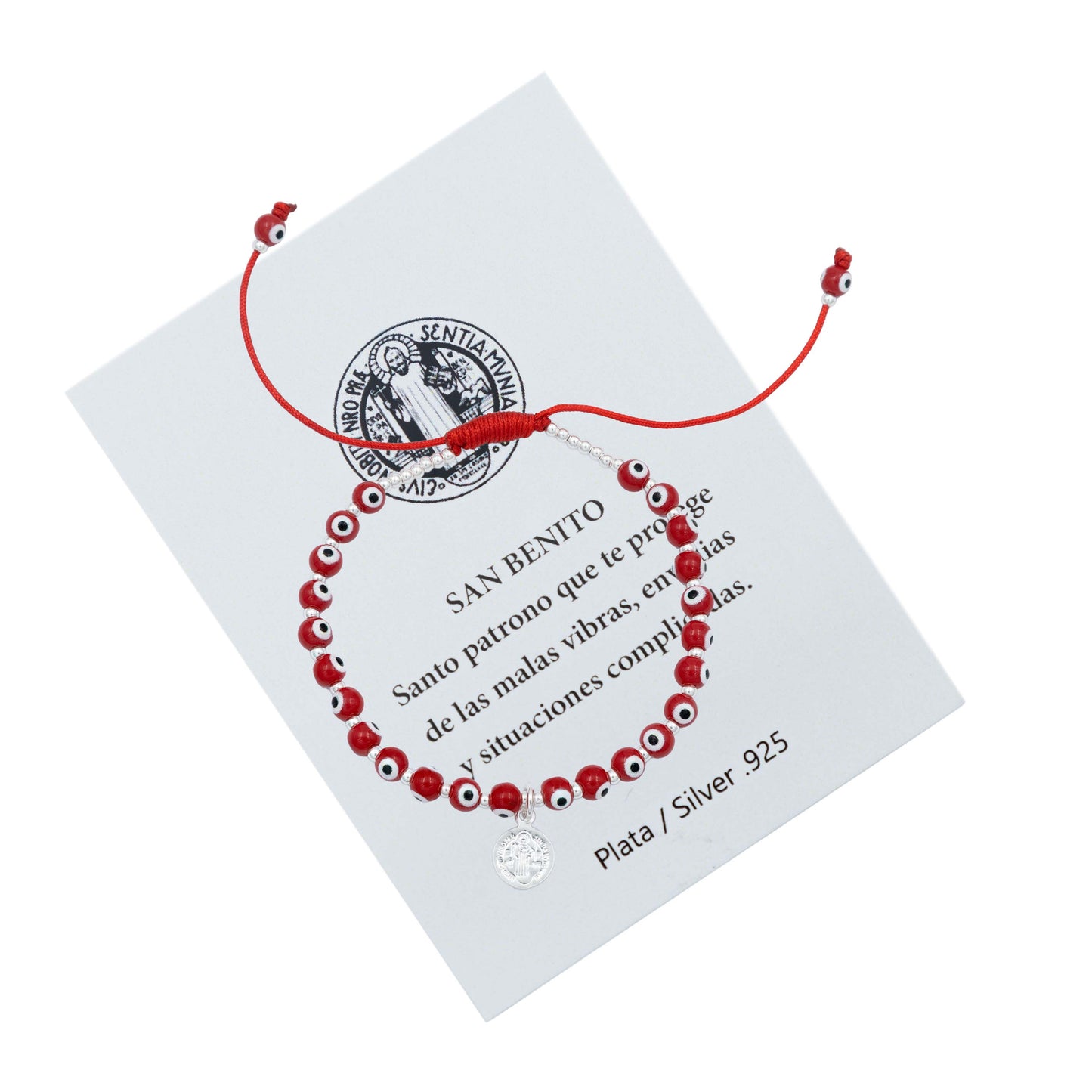 Pulsera Ajustable San Benito Ojo Turco Artesanal Plata 925