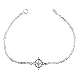 Pulsera Ajustable Nudo De Bruja Chico Zirconia Plata 925