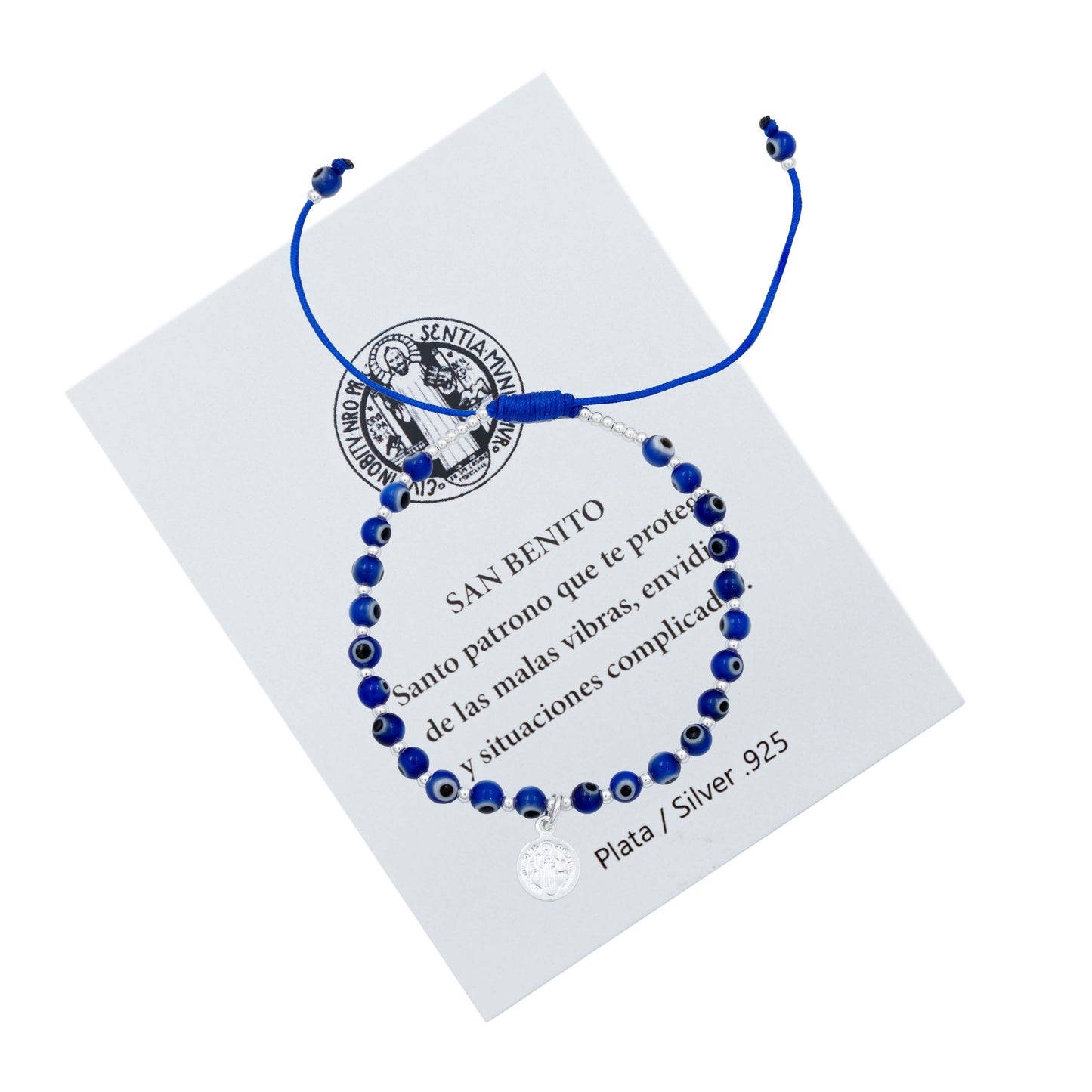 Pulsera Ajustable San Benito Ojo Turco Artesanal Plata 925