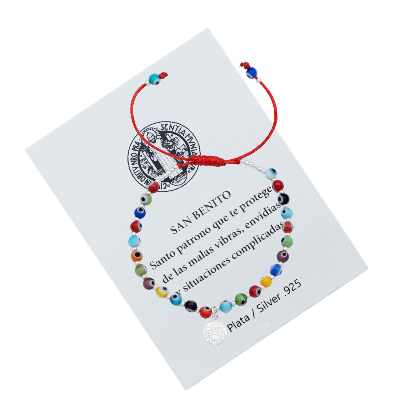 Pulsera Ajustable San Benito Ojo Turco Artesanal Plata 925