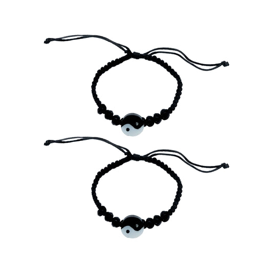 2 Pzs Pulsera Ying Yang Hecho Mano Artesanal Suerte Regalo