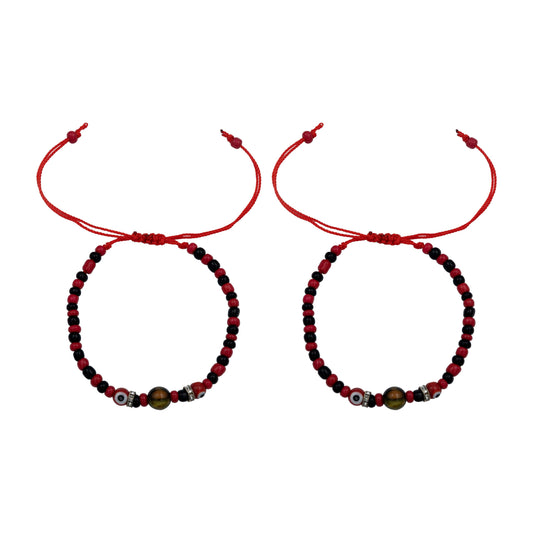 2 Piezas Pulsera Ojo Turco Suerte Protección Liston Rojo