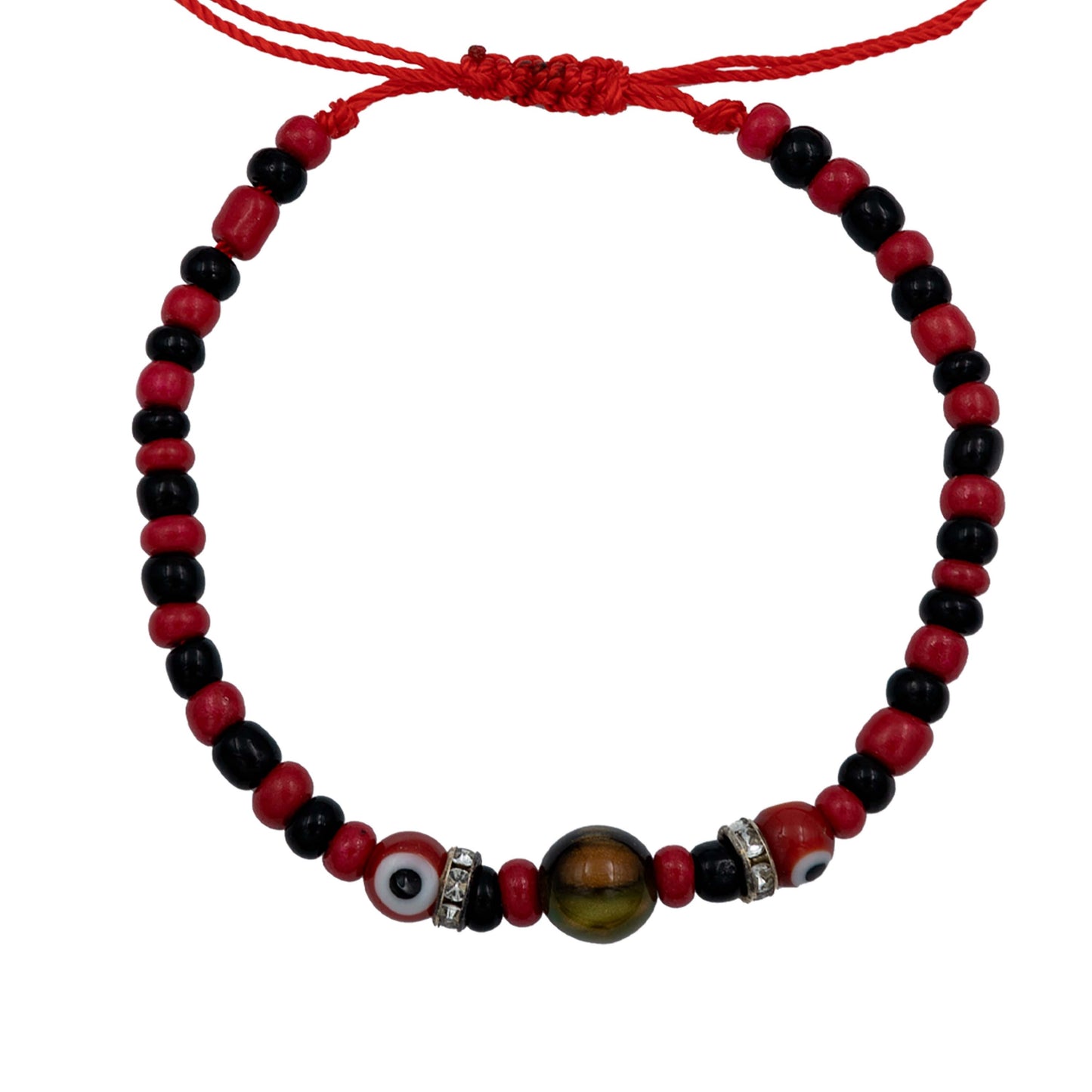 Pulsera Ajustable Ojo Turco Suerte Protección Liston Rojo