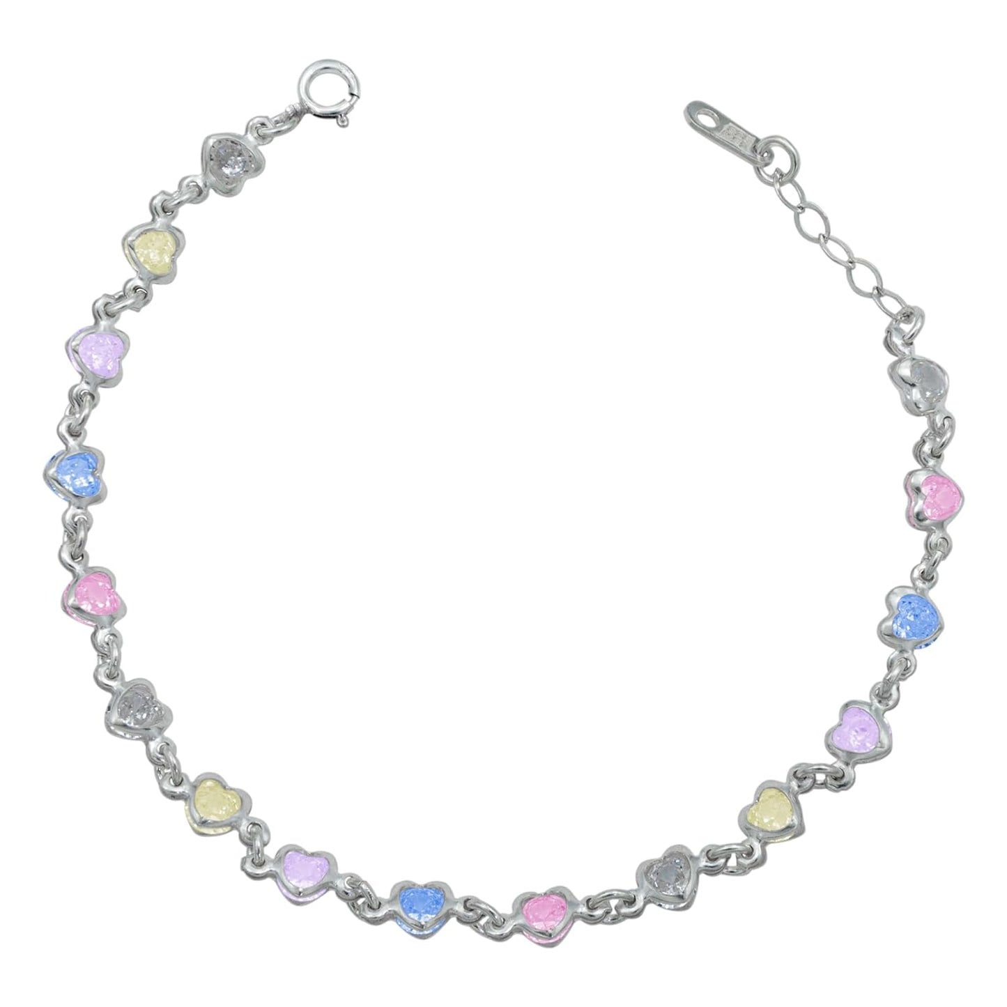 Pulsera Corazones Zirconias Amor Mujer Regalo Plata 925