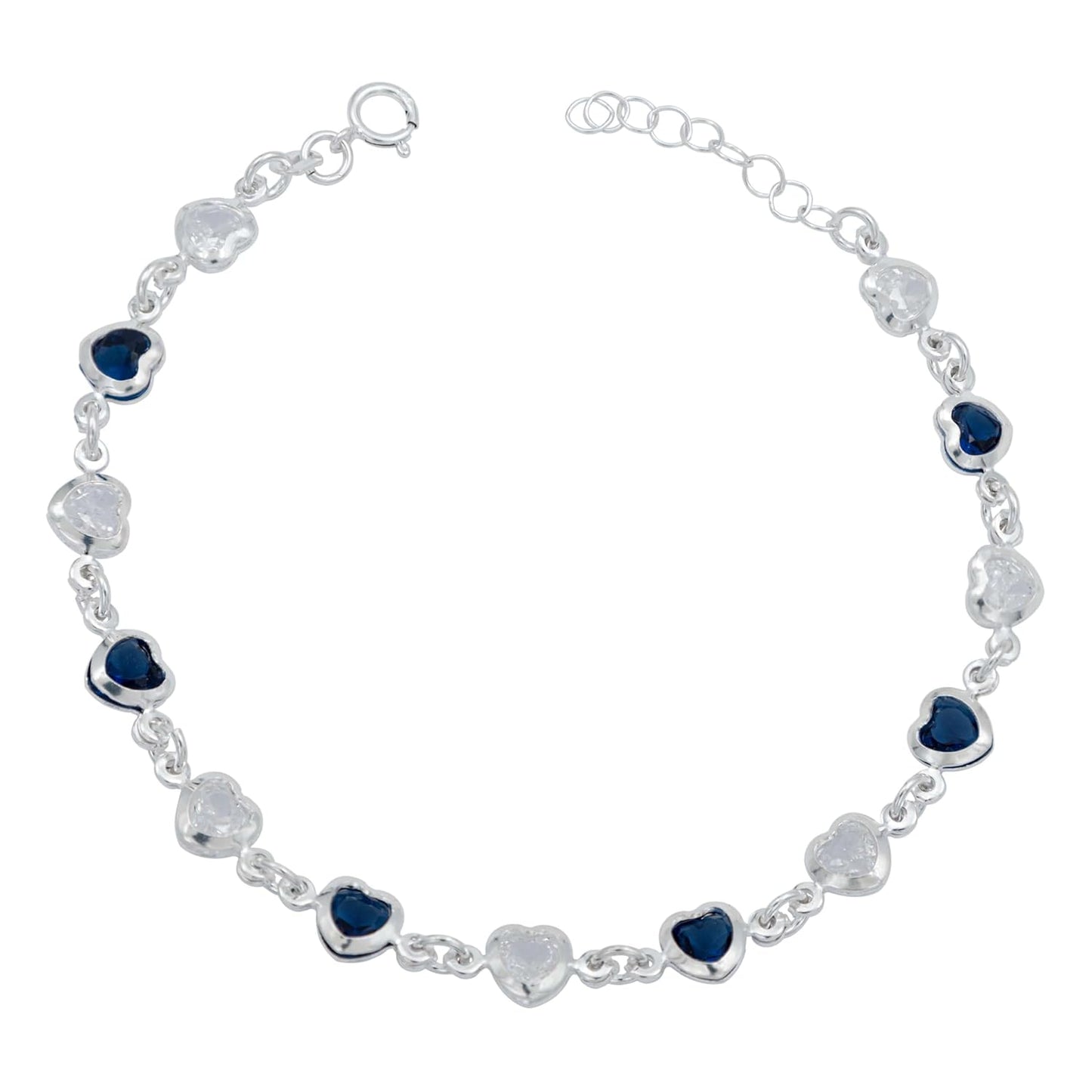 Pulsera Corazones Zirconias Amor Mujer Regalo Plata 925