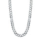 Cadena Cubana Gruesa Diamantada Plata 925 Hombre 80 Cm X 7mm