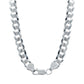 Cadena Cubana Gruesa Diamantada Plata 925 Hombre 80 Cm X 7mm