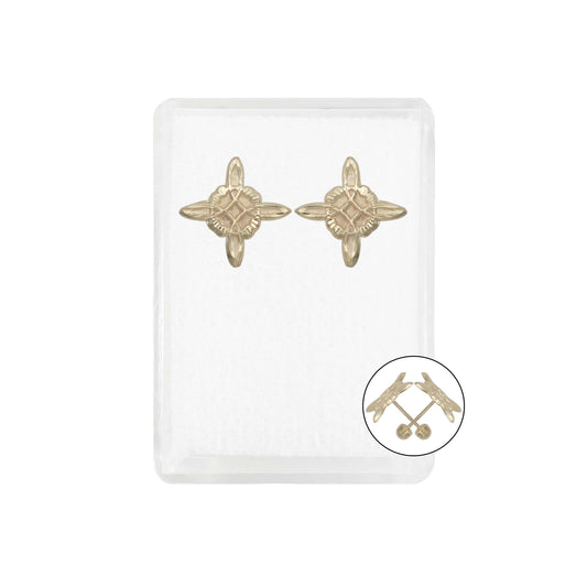 Arete Broquel Nudo De Bruja Arenado Diamantado Oro 10k