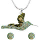 Colibri Dije Aretes Cadena Piedras Conjunto Grande Plata 925