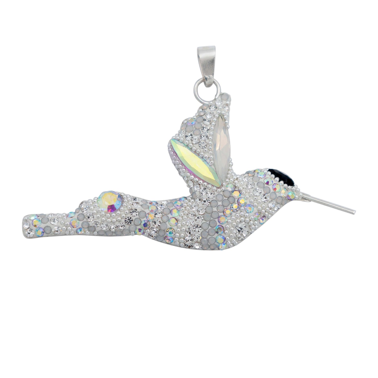 Colibri Dije Aretes Cadena Piedras Conjunto Grande Plata 925