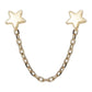 Arete Broquel Cadena Estrella Y Estrella Mujer Regalo Oro10k