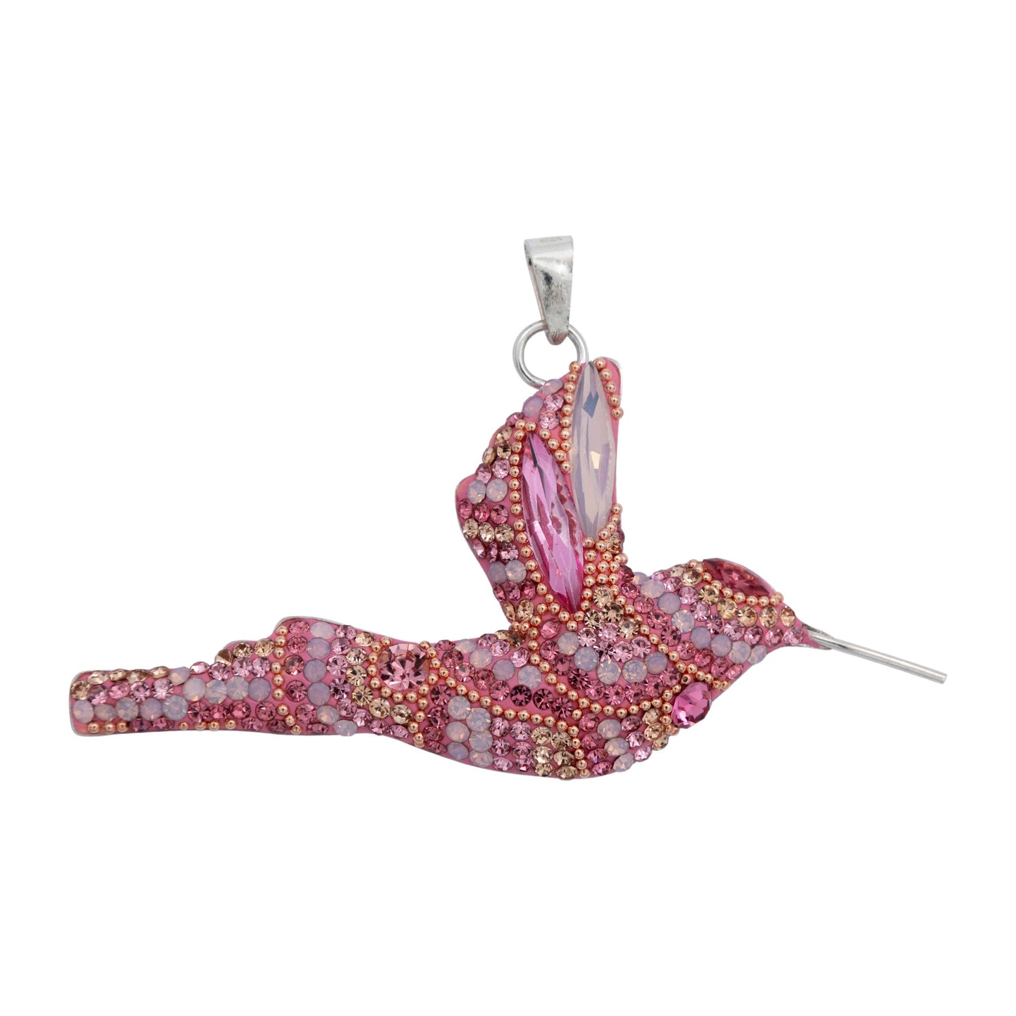 Colibri Dije Aretes Cadena Piedras Conjunto Grande Plata 925