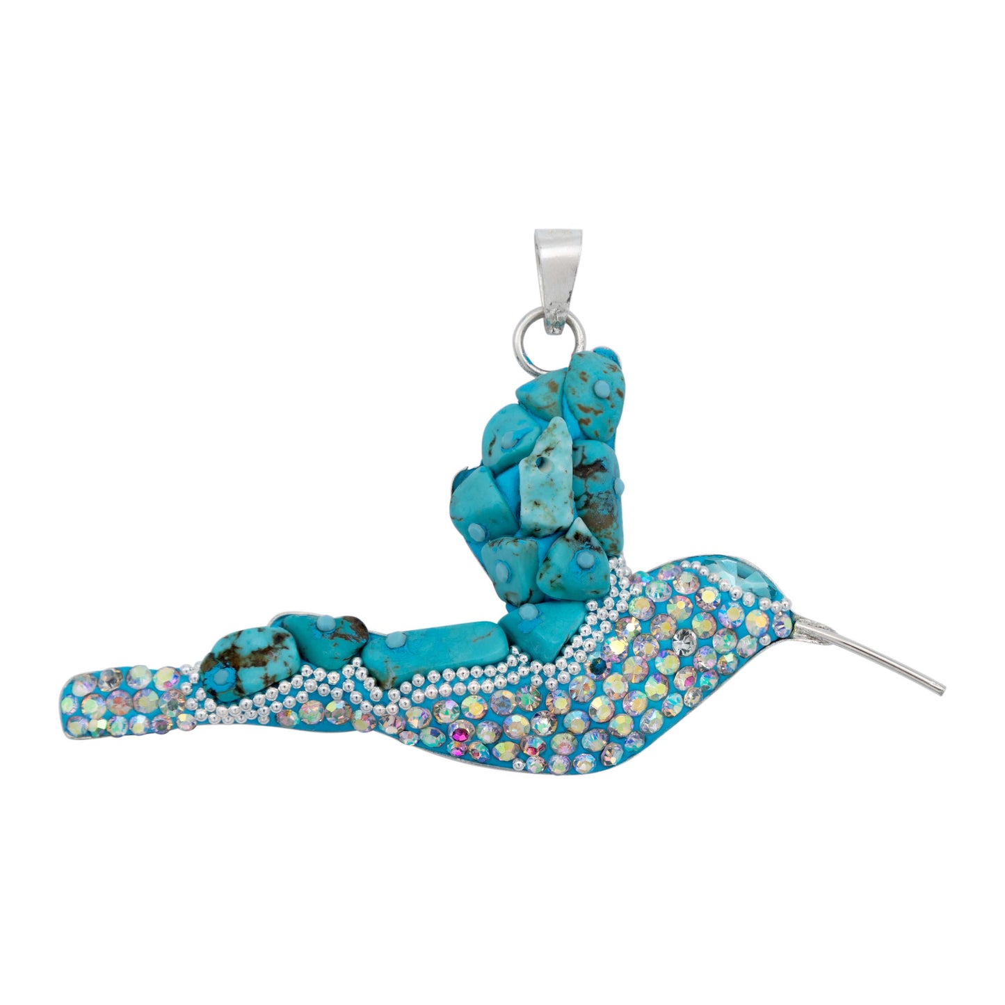Colibri Dije Aretes Cadena Piedras Conjunto Grande Plata 925