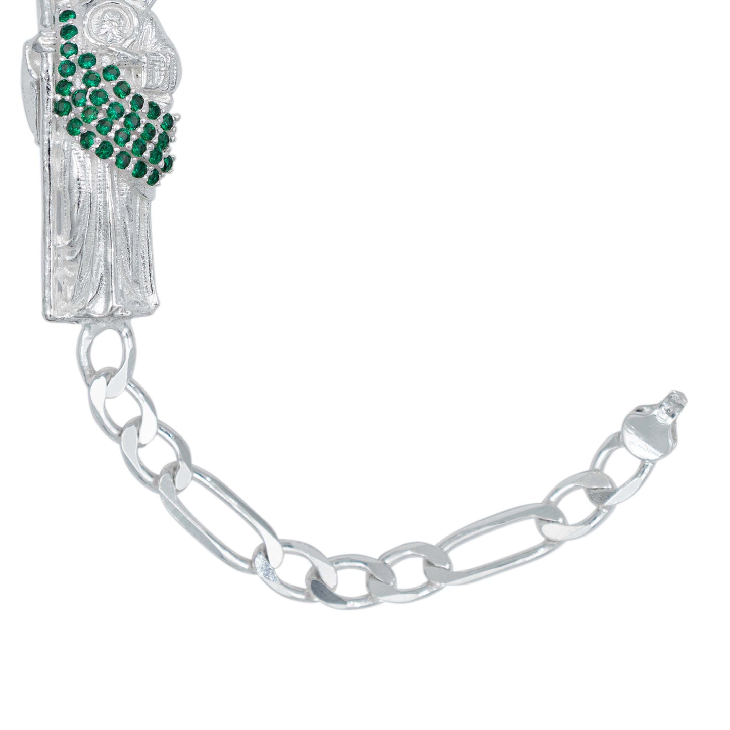 Pulsera Esclava San Judas Zirconias Tejido Figaro 3x1 5 Mm