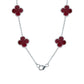 Cadena Con Dijes Trebol Esmaltado Corridos Plata 925 65 Cm