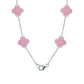 Cadena Con Dijes Trebol Esmaltado Corridos Plata 925 65 Cm