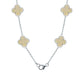 Cadena Con Dijes Trebol Esmaltado Corridos Plata 925 65 Cm