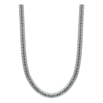 Cadena Tejido Malla Hombre Mujer Plata 925 60 Cm X 4 Mm