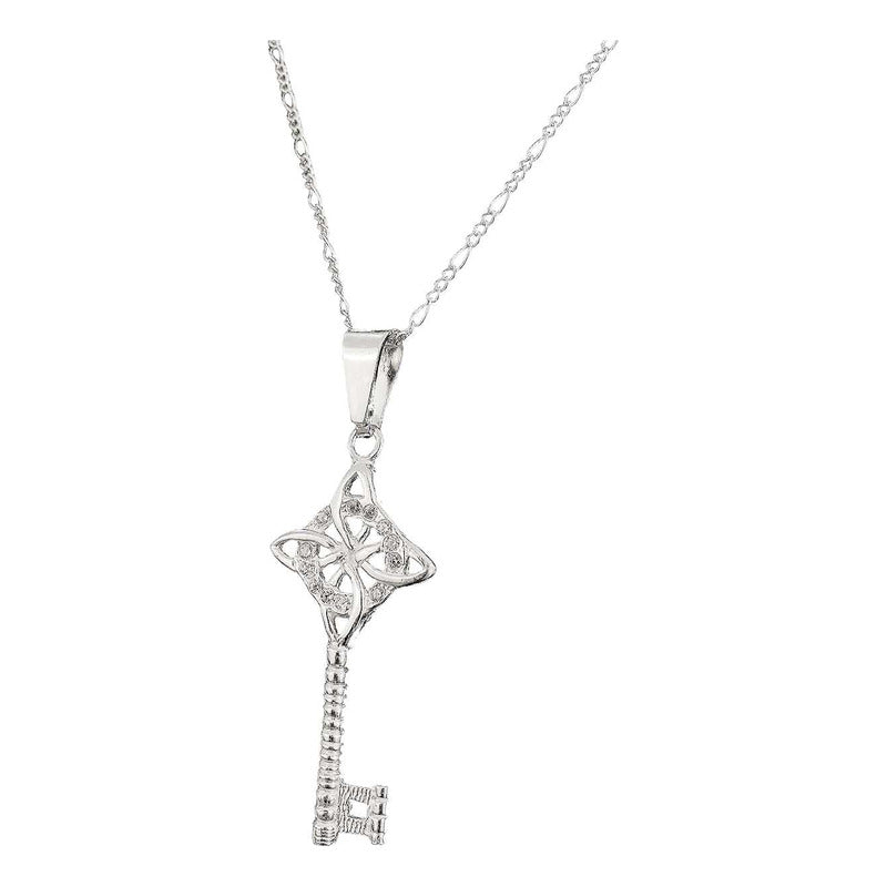 Dije Llave Nudo De Bruja Plata 925 + Cadena Plata Ley 925