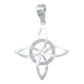 Collar Nudo De Bruja Celta Plano Zirconias Plata Ley S925