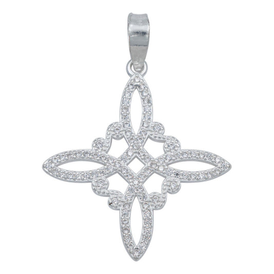 Dije Nudo De Bruja Premium Zirconias Clásico Mujer Plata 925