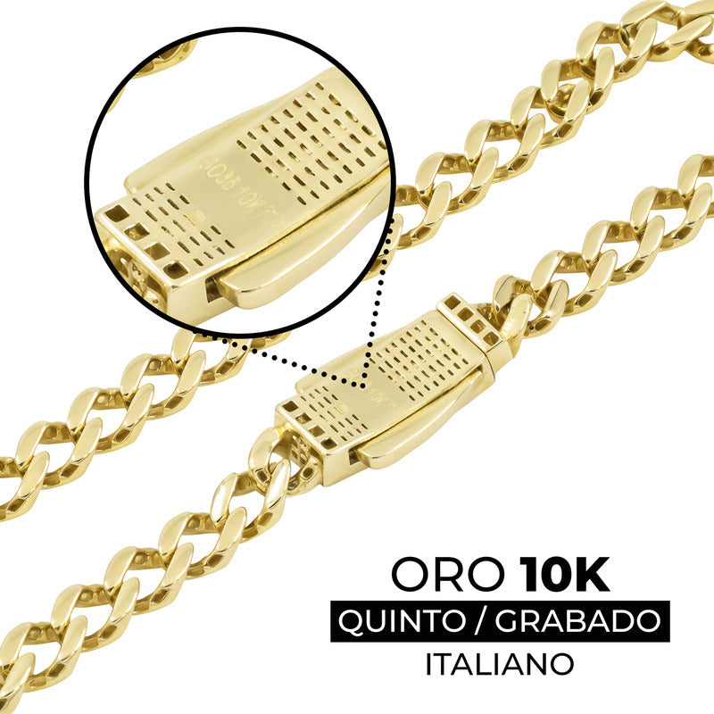 Pulsera Cubana Oro 10k Zirconias Unisex 18 Cm X 5 Mm 6.1g Amarillo 6 Cm 18 Cm