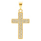 Dije Cruz De Oro Laminado 14k Con Piedra Central  4.2 Cm Amarillo