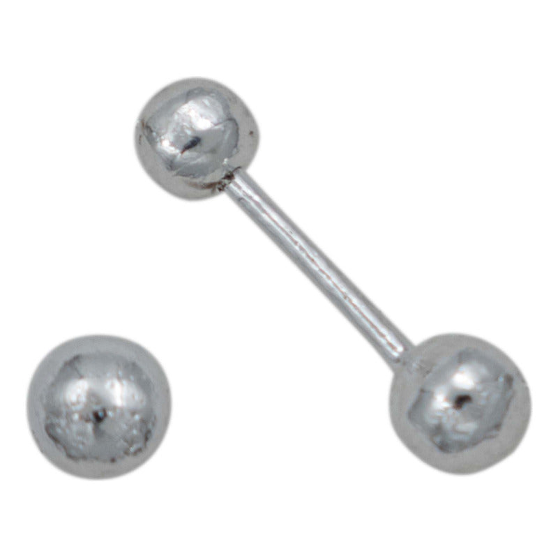 Arete Broquel Dormilona Bola Bebe Agujerar 2.5 Mm Plata 925