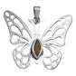 Dije Mariposa Grande Zirconia Con Cadena Reglo Plata 925