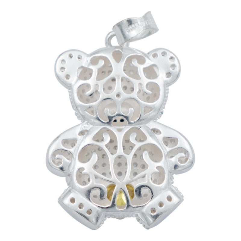 Dije Osito Corazón Zirconias Amor Regalo Plata 925