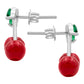 Joyaris Aretes Cereza Plata 925 Mujer Broche Mariposa Regalo