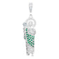 Dije 3d Medalla San Judas Tadeo Mediano Zirconias Plata 925 Verde