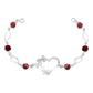 Pulsera Corazón Mariposas Piedra Natural Cuarzo Plata 925