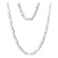 Cadena Diamantada Artesanal Figaro 3x1 Plata 925 75cm X 7mm