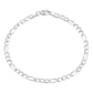 Pulsera Fígaro 3x1 Clásica Plata 925 Hombre Mujer 3 Mm Plateado 14 Cm
