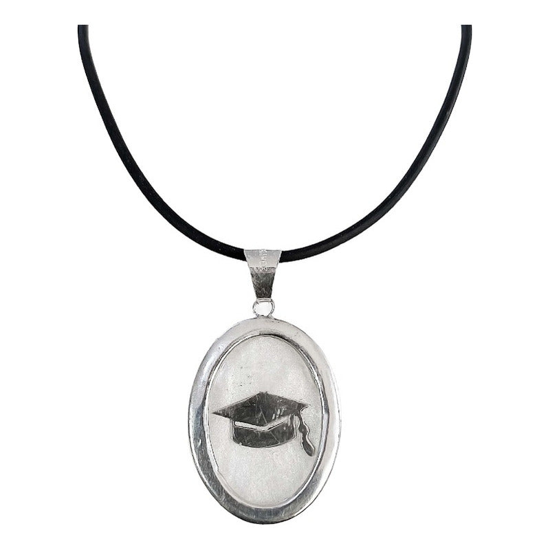Collar Graduación Ajustable Caucho Encapsulada Plata 925
