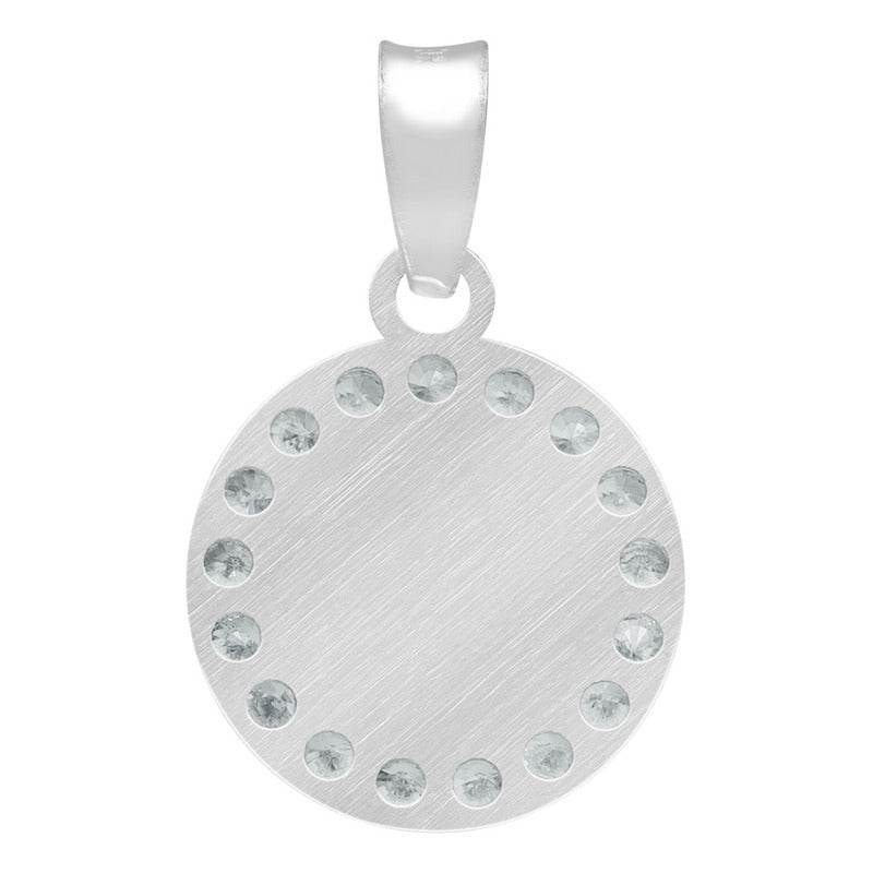 Dije Mini Medalla Bautizo Virgen Zapopan Plata 925 1.2 Cm Blanco